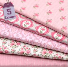 Kit de Tecido Delicatesse Rosa (30x70) 5 Estampas