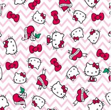 Tecido Estampado para Patchwork - Hello Kitty Tatoo Chevron (0,50x1,40)