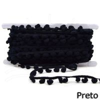 Fita Pompom Grelot P 15,5mm - 10m Preto