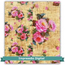 Tecido Estampado para Patchwork Bia Moreira - Arranjo de Rosas 08 (0,50x1,40)