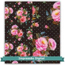 Tecido Estampado para Patchwork Bia Moreira - Arranjo de Rosas 13 (0,50x1,40)