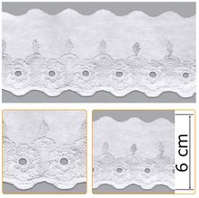 Bordado Inglês BP030 001 Branco - 6 cm