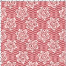 Tecido Estampado para Patchwork - Coleção Jardim das Flores Flores Rendadas Rosé (0,50x1,40)