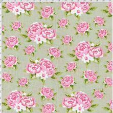 Tecido Estampado para Patchwork - Shabby Chic Rosas Shabby Areia (0,50x1,40)