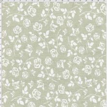 Tecido Estampado para Patchwork - Shabby Chic Mini Rosas Brancas Fundo Areia (0,50x1,40)