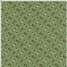 Tecido Estampado para Patchwork - Coleção Lancaster Micro Flores Fundo Verde (0,50x1,40)