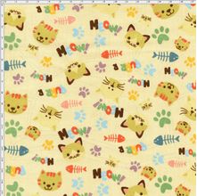 Tecido Estampado para Patchwork - Gatinhos Cor 01 (0,50x1,40)