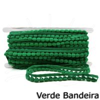 Fita Pompom Grelot 16mm - 10m Verde bandeira