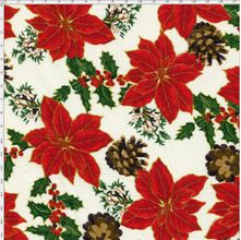 Tecido Estampado para Patchwork - Natal Flores Natalinas Cor 01 (0,50x1,40)