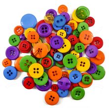 Kit Botões Divertidos Patchwork Círculo 100g - 100 Multicor