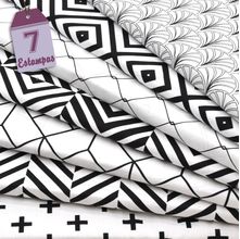 Kit de Tecido Monochrome (30x70) 7 Estampas