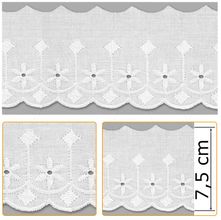 Bordado Inglês BP060 001 Branco - 7,5 cm