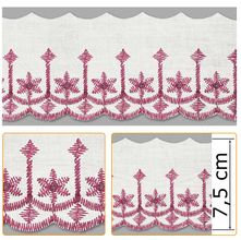 Bordado Inglês BP060 053 Branco/Vermelho - 7,5 cm