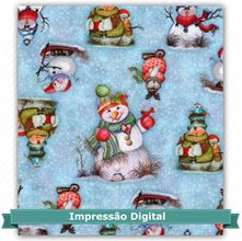 Tecido Estampado para Patchwork Bia Moreira - Snowman Diversão 02 (0,50x1,40)