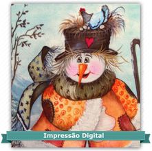 Tecido Estampado para Patchwork Bia Moreira - Snowman Jogo Americano 02 (1,00x1,40)