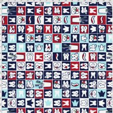 Tecido Estampado para Patchwork - Dentes cor 1854 (0,50x1,40)