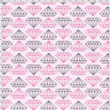 Tecido Estampado para Patchwork - Diamantes Rosa cor 1813 (0,50x1,40)