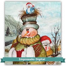 Tecido Estampado para Patchwork Bia Moreira - Snowman Jogo Americano 01 (1,00x1,40)