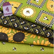 Kit de Tecido Abelhas by Debbie Mumm (30x70) 4 Estampas