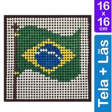 Kit Tela para Bordar 16x16 - 3217 Bandeira do Brasil