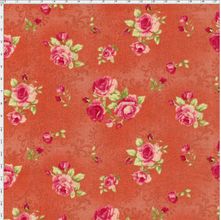 Tecido Estampado para Patchwork - Millyta Four Seasons Rosas Arabesco com Fundo Rose (0,50x1,40)