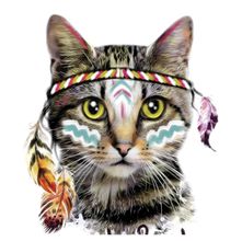 Tecido Quadrado Digital 49 x 49cm - Gato Indígena