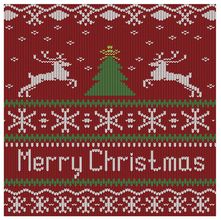 Tecido Quadrado Digital 49 x 49cm - Tricô de Natal