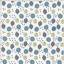 Tecido Estampado para Patchwork - Saturno Planetas Cinza e Amarelo (0,50x1,40)