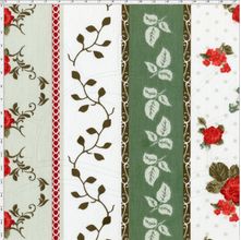 Tecido Estampado para Patchwork - Fluorita Barras Flores Vermelho cor 1 (0,50x1,40)