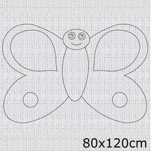 Tecido Algodão Cru Riscado para Ponto Russo 80x120cm - Borboleta Recortada