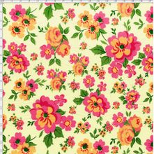 Tecido Estampado para Patchwork - Floral Amarelo cor 1 (0,50x1,40)