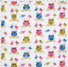 Tecido Estampado para Patchwork - Corujinha Coruja Colors (0,50x1,40)