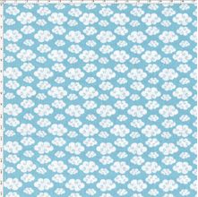 Tecido Estampado para Patchwork - Corujinha Nuvens Cor 01 Azul (0,50x1,40)