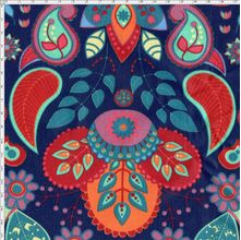 Tecido Estampado para Patchwork - Arte em Cores Paisley Crow  (0,50x1,40)