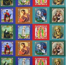Tecido Estampado para Patchwork - Digital Barrado de Santos Médios Cor 01 (0,50x1,40)