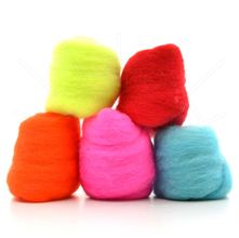 Lã Merino para Feltragem - Kit 5 Mechas Fluor 50g