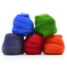 Lã Merino para Feltragem - Kit 5 Mechas Intenso 50g
