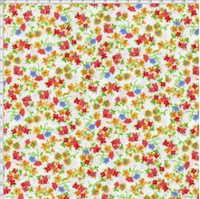 Tecido Estampado para Patchwork - Petits Roses II Floral Fundo Branco com Flores Laranja e Amarelo (0,50x1,40)