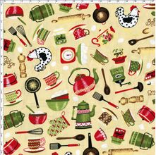 Tecido Estampado para Patchwork - Cozinha Country cor 2009 (0,50x1,40)