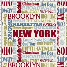 Tecido Estampado para Patchwork - Coleção Nova York Frases (0,50x1,40)