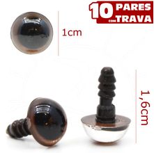 Olho para Amigurumi Círculo Nº 10 Castanho - 10 Olhos com Trava