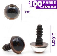 Olho para Amigurumi Círculo Nº 10 Castanho - 100 Olhos com Trava