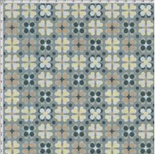 Tecido Estampado para Patchwork - Coleção Marrakesh Trevo Duplo Azul (0,50x1,40)
