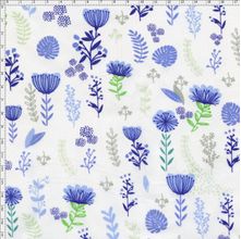 Tecido Estampado para Patchwork - Botânica Floral Azul (0,50x1,40)