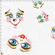 Tecido Estampado para Patchwork - Doll Faces Verde (0,50x1,40)