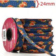 Viés Estampado Fino 12mm 20 metros - Provence Marinho