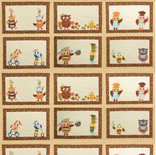 Tecido Estampado para Patchwork - Casa Belém Corujices Painel Jogo Americano Corujas (0,60x1,40)