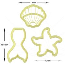 Cortador Sereia - Kit com 3 peças