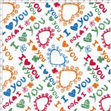 Tecido Estampado para Patchwork - Love You Cor 01 (0,50x1,40)