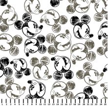 Tecido Estampado para Patchwork - Coleção Disney Mickey Mouse Fundo Branco (0,50x1,50)